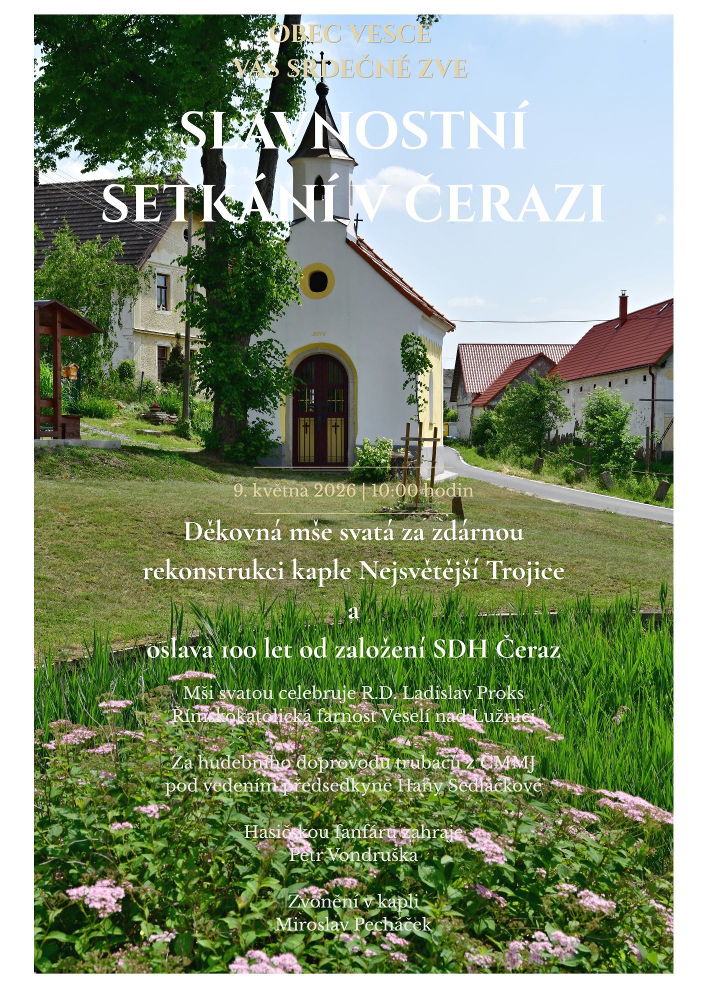 Pozvánka na slavnostní setkání v Čerazi